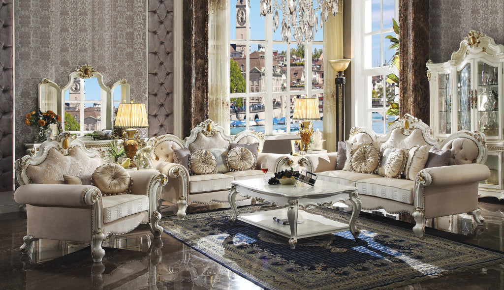 Pearl Fabric Floral Arm Chair