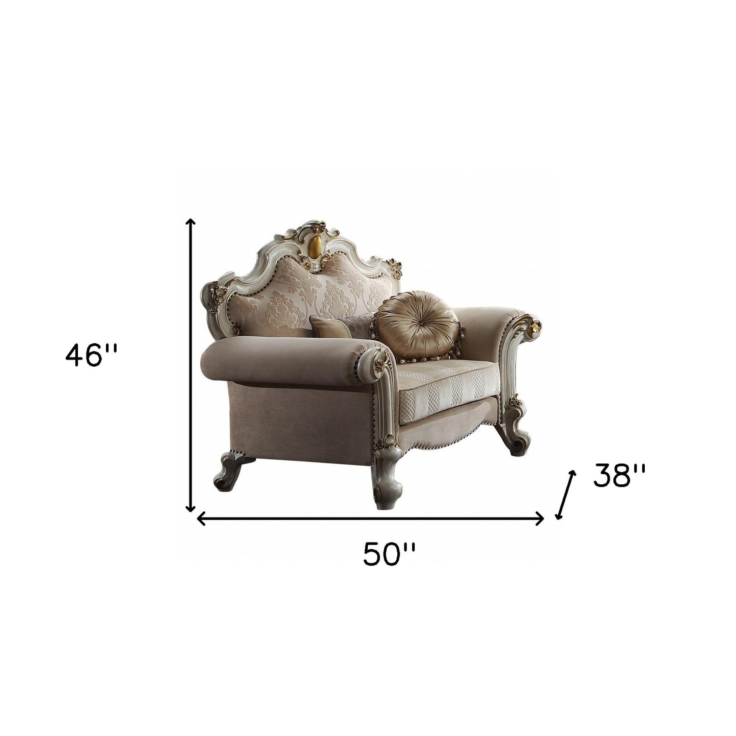 Pearl Fabric Floral Arm Chair