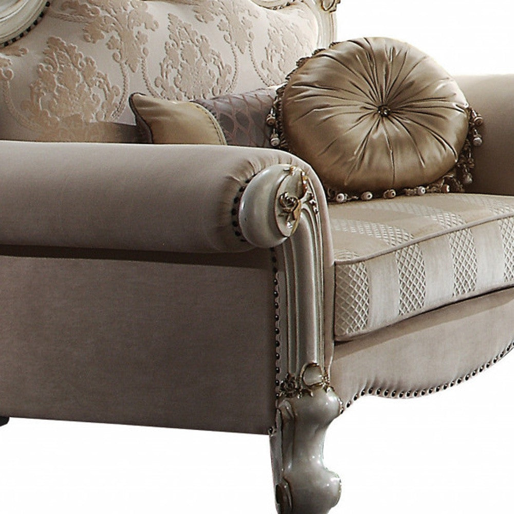 Pearl Fabric Floral Arm Chair