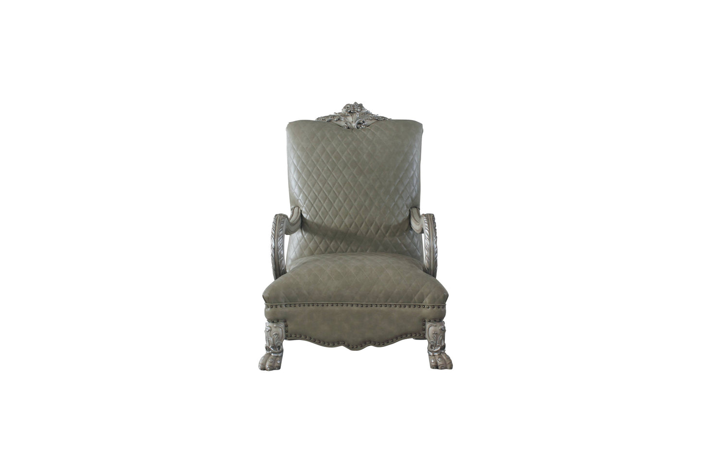 Bone Faux Leather Arm Chair