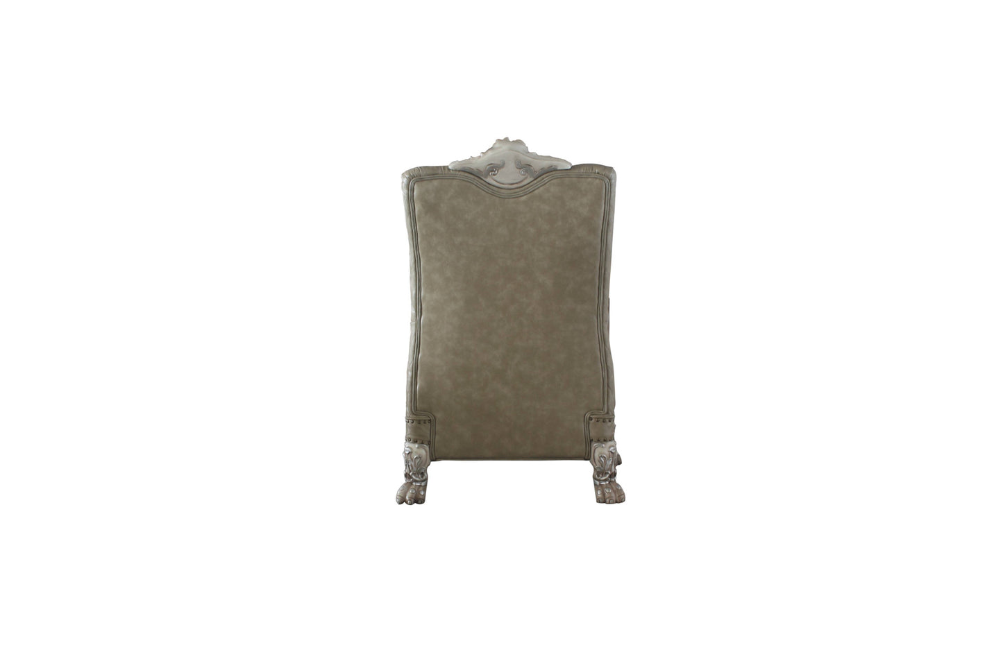 Bone Faux Leather Arm Chair