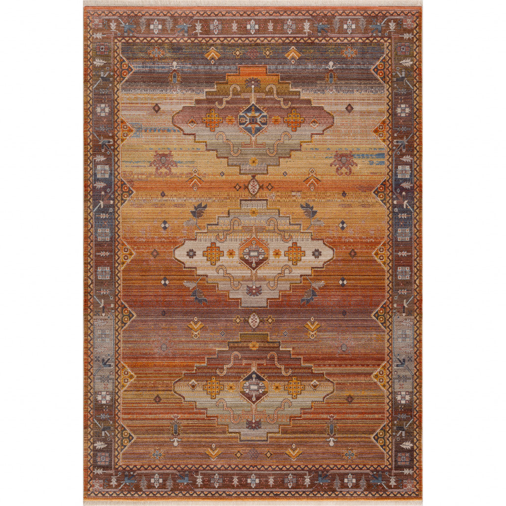 8 x 10 Brown Southwestern Rug