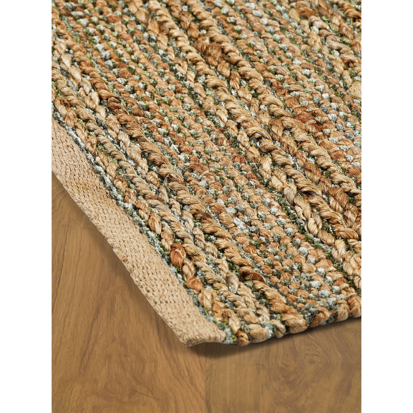 8 x 10 Green Hand Woven Non Skid Rug