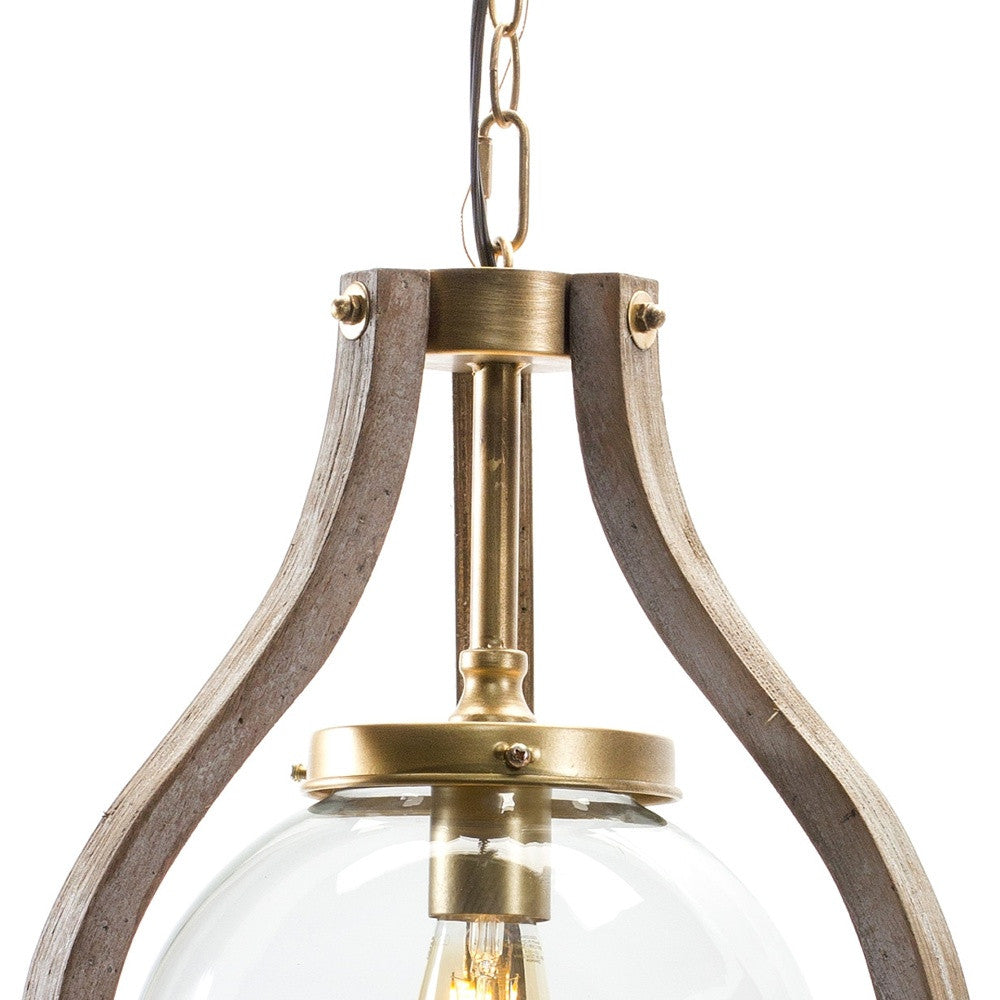 Gold Unique Statement Wood Ceiling Light