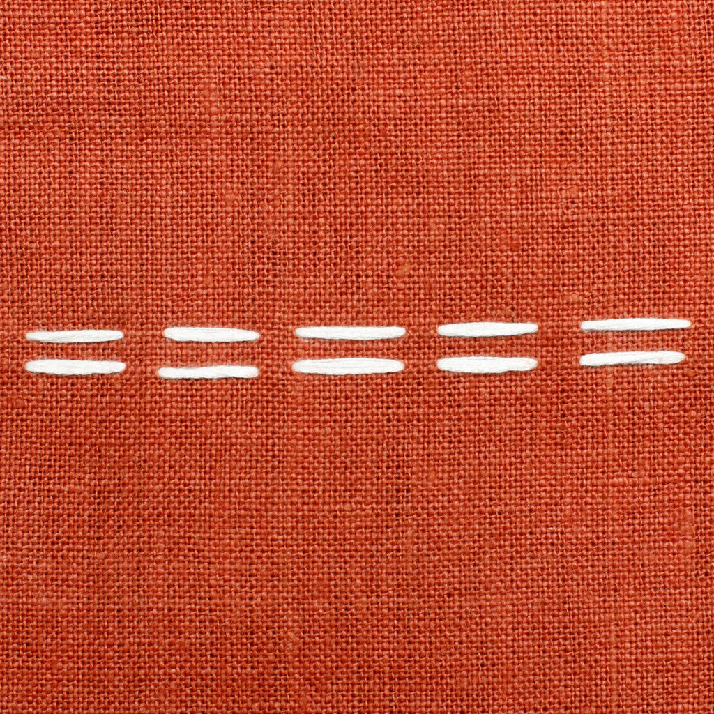 Rust Linen Striped Pillow
