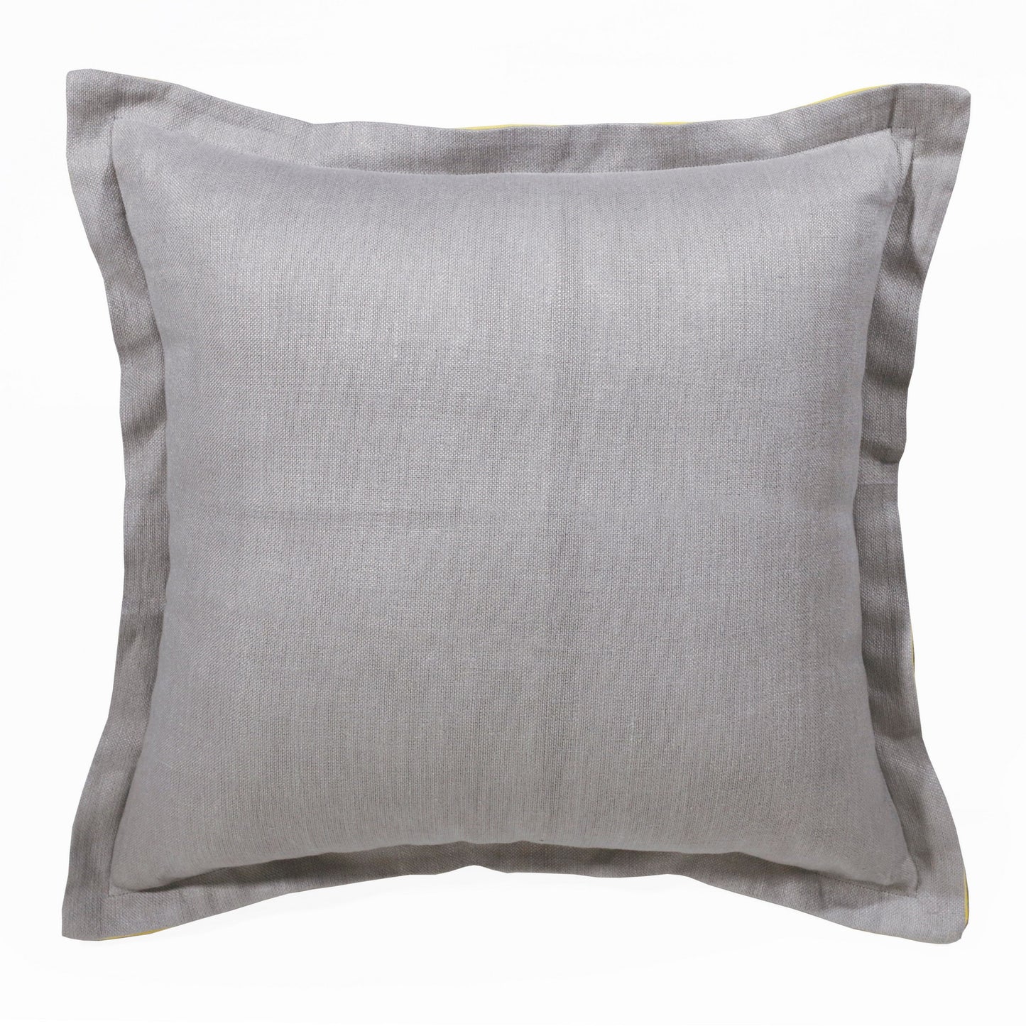 Gray & Yellow Linen Pillow
