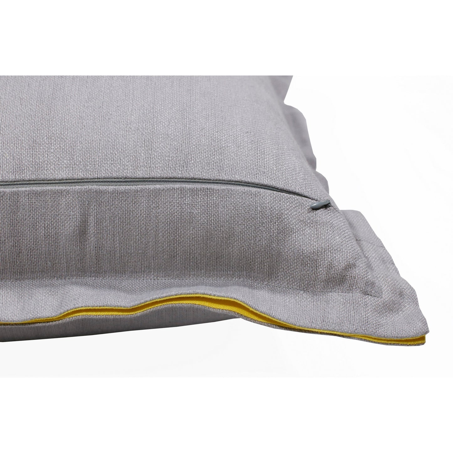 Gray & Yellow Linen Pillow
