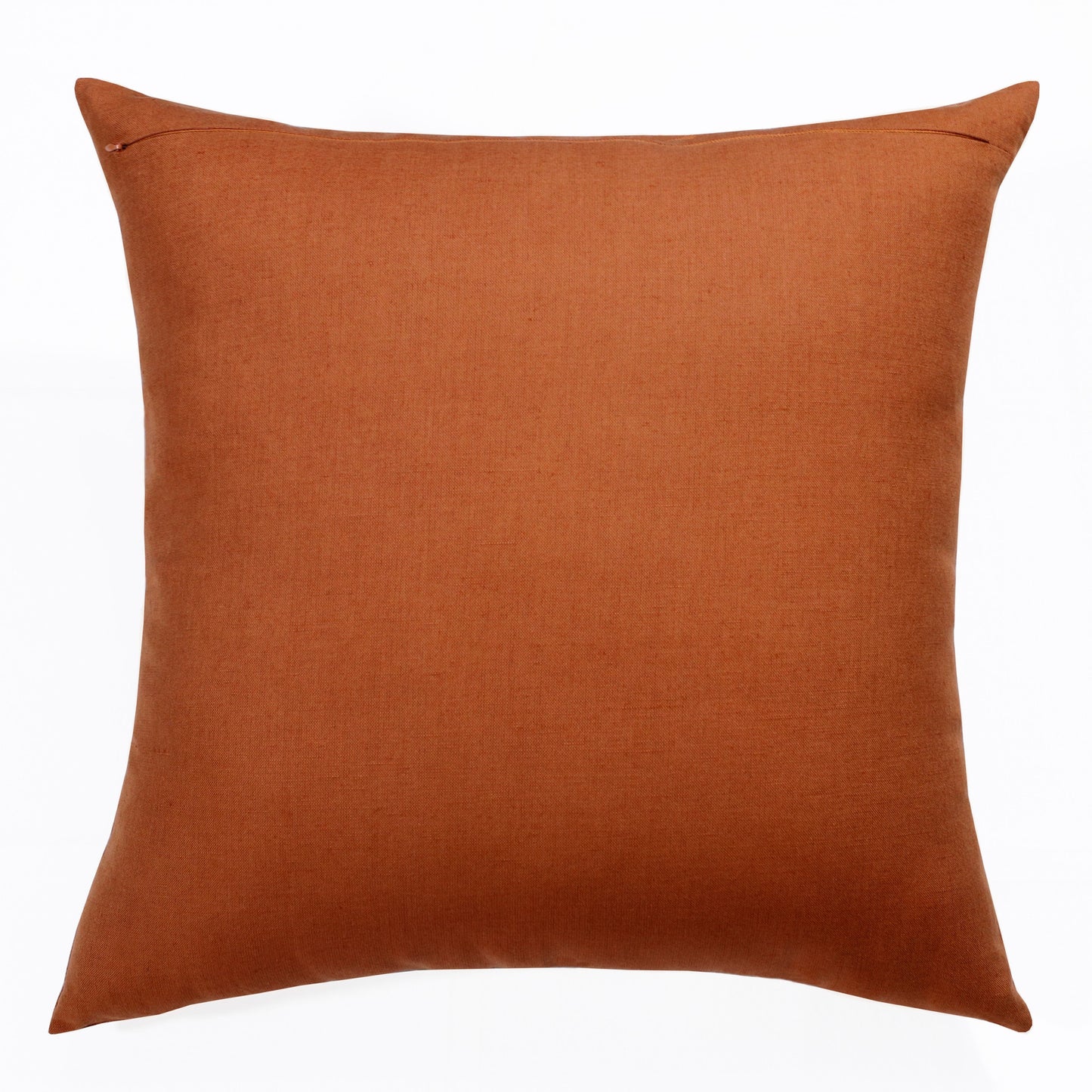 Rust & Gray Linen Striped Pillow