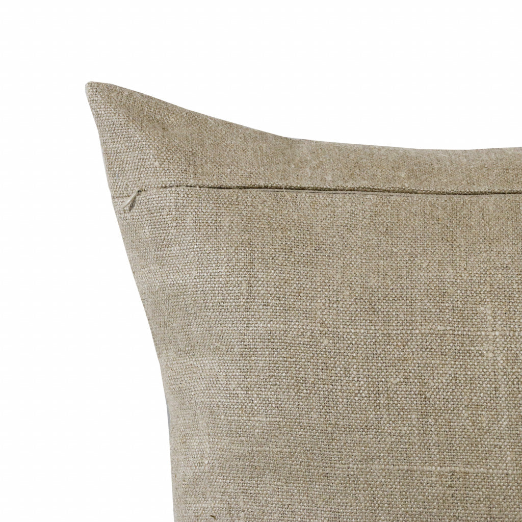 Beige & Brown Linen Striped Pillow