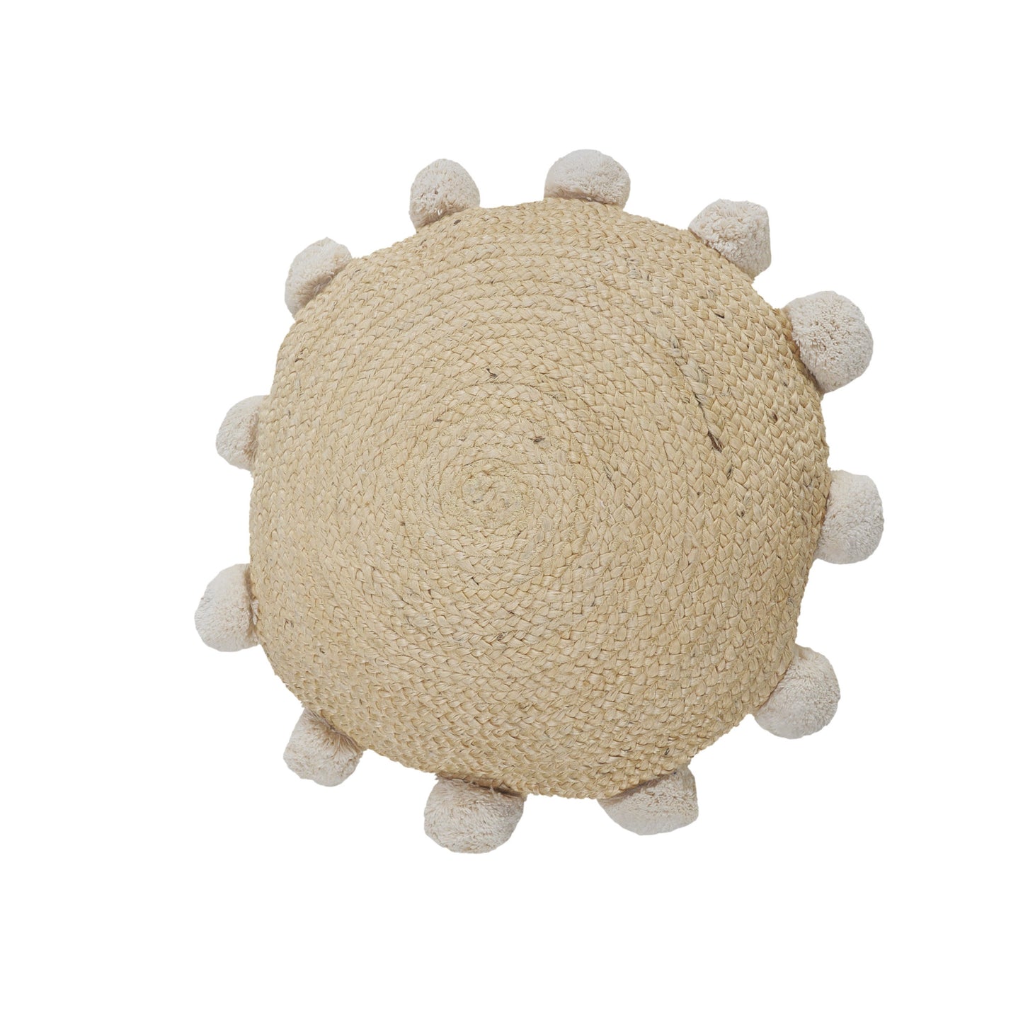 Tan Round Jute Pillow