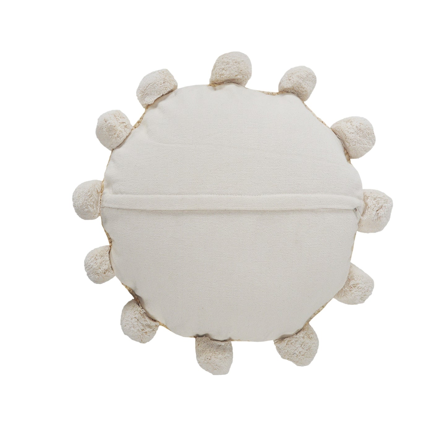Tan Round Jute Pillow