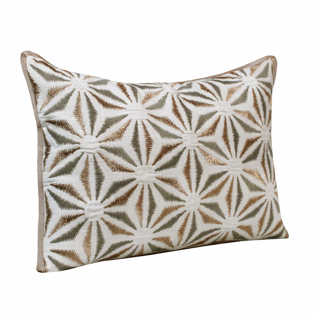 Gray & Copper 100% Cotton Geometric Pillow