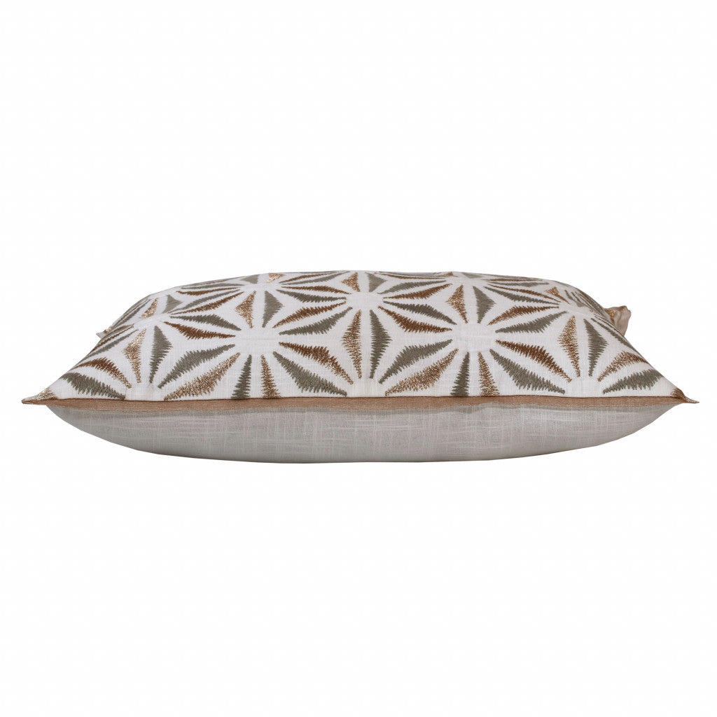 Gray & Copper 100% Cotton Geometric Pillow