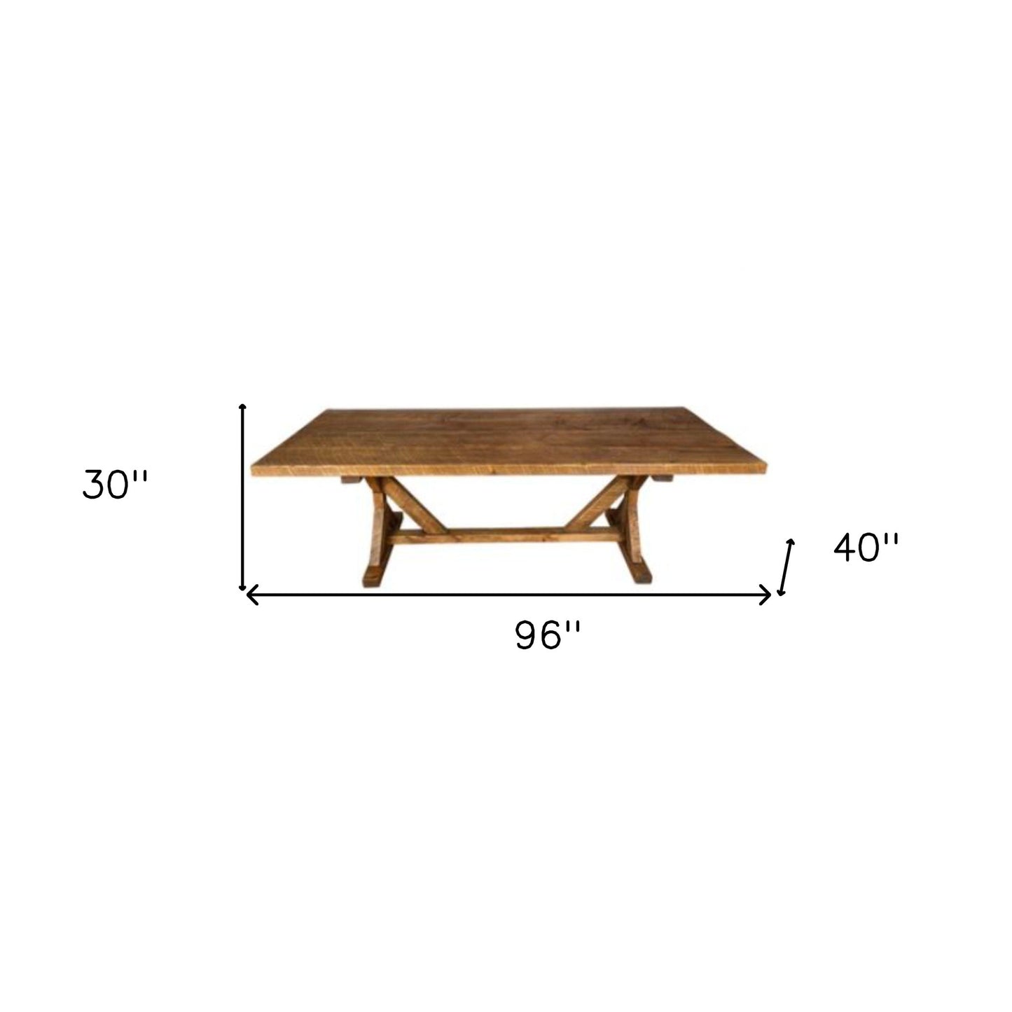 Brown Reclaimed Wood Trestle Base Dining Table