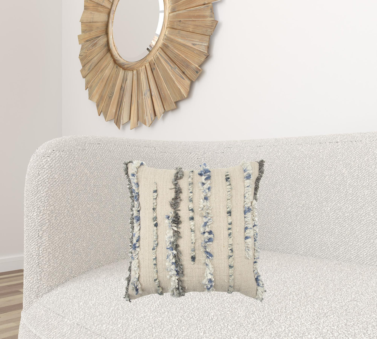 Natural 100% Cotton Striped Pillow