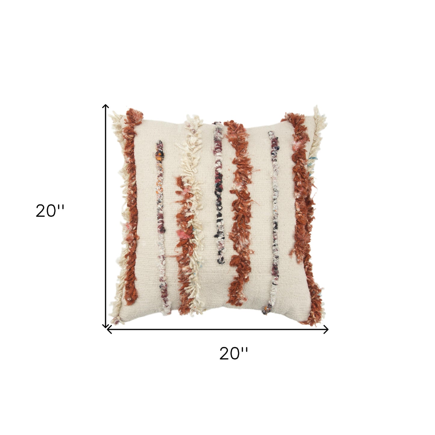 Natural 100% Wool Striped Pillow