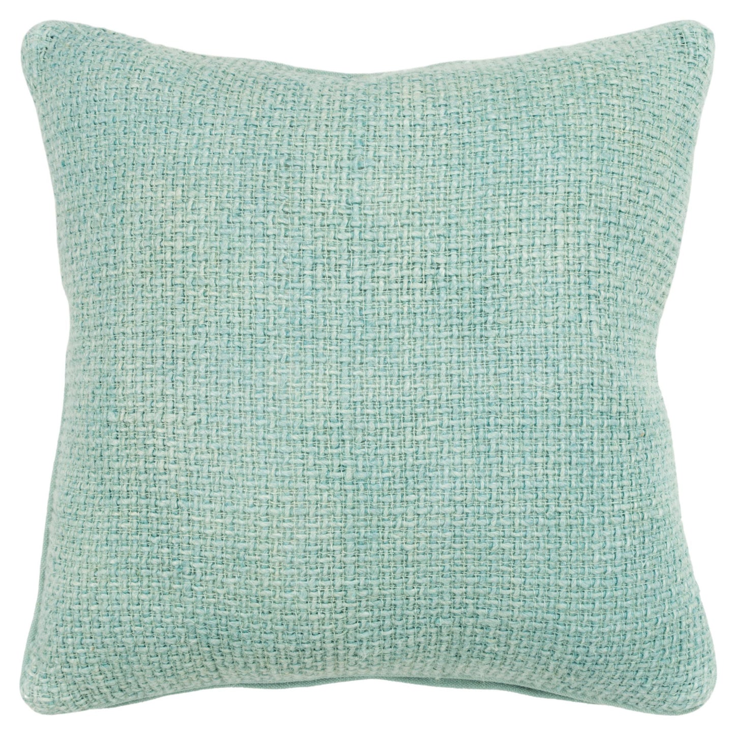 Mint Green Weave Cotton Blend Pillow