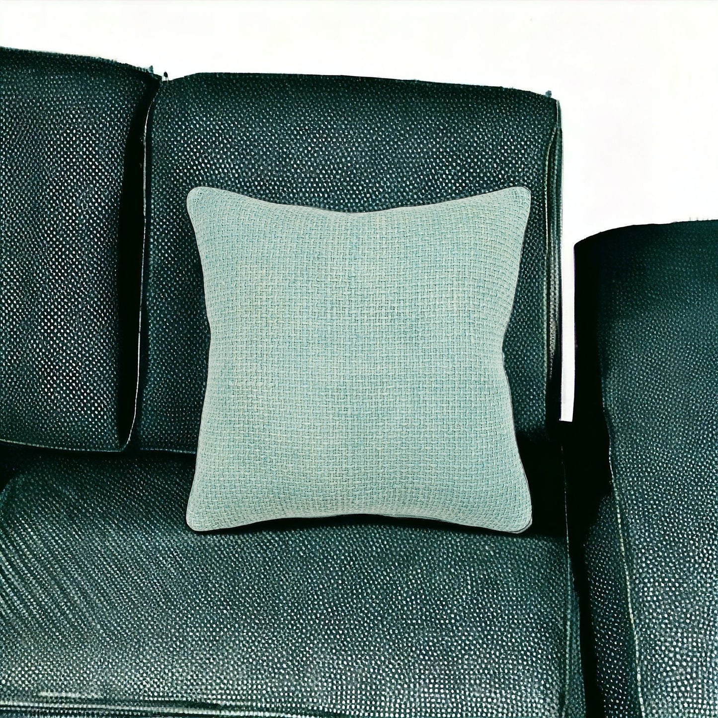 Mint Green Weave Cotton Blend Pillow