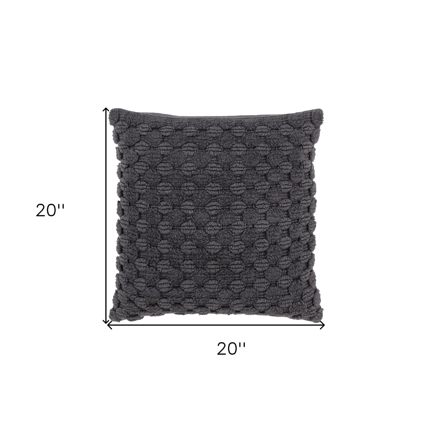 Charcoal Cotton Pillow w/ Texture