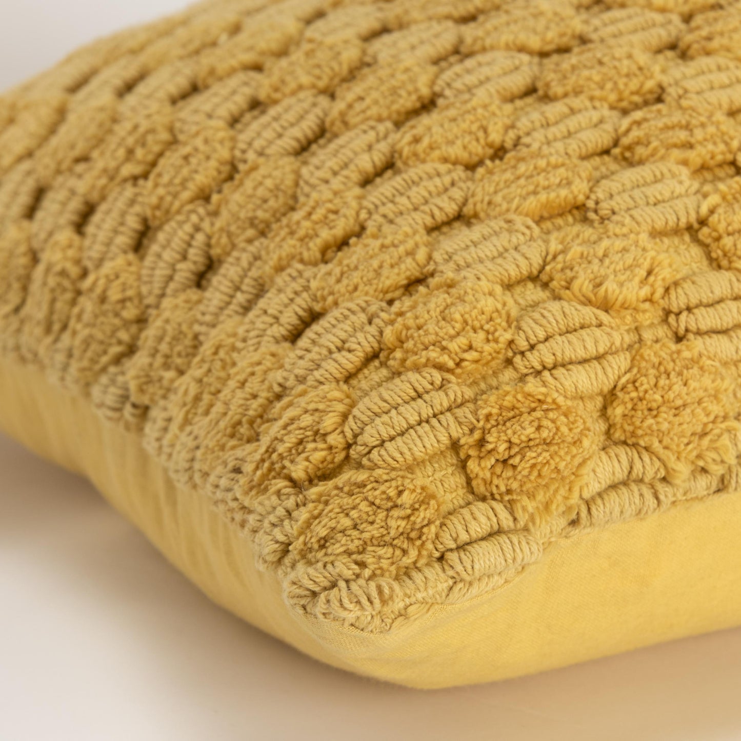 Yellow Cotton Pillow w/ Texture