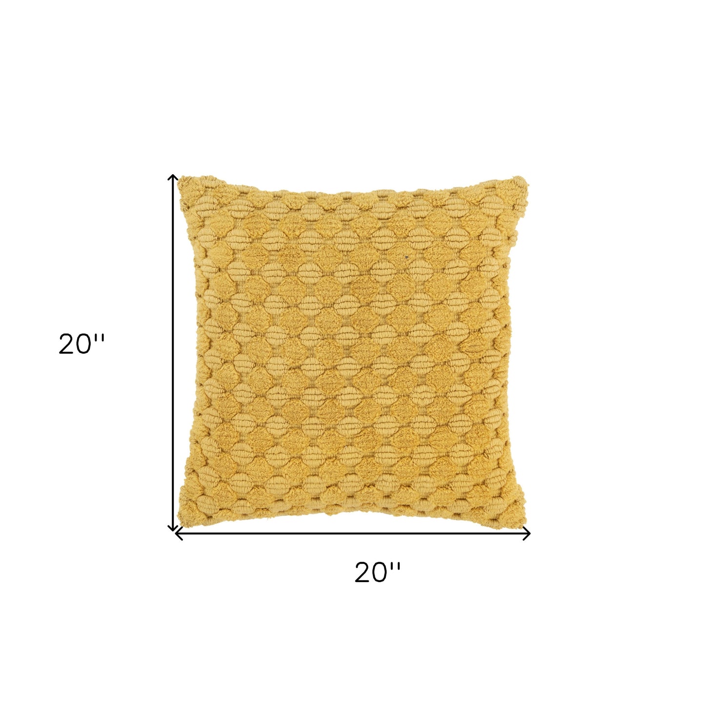 Yellow Cotton Pillow w/ Texture