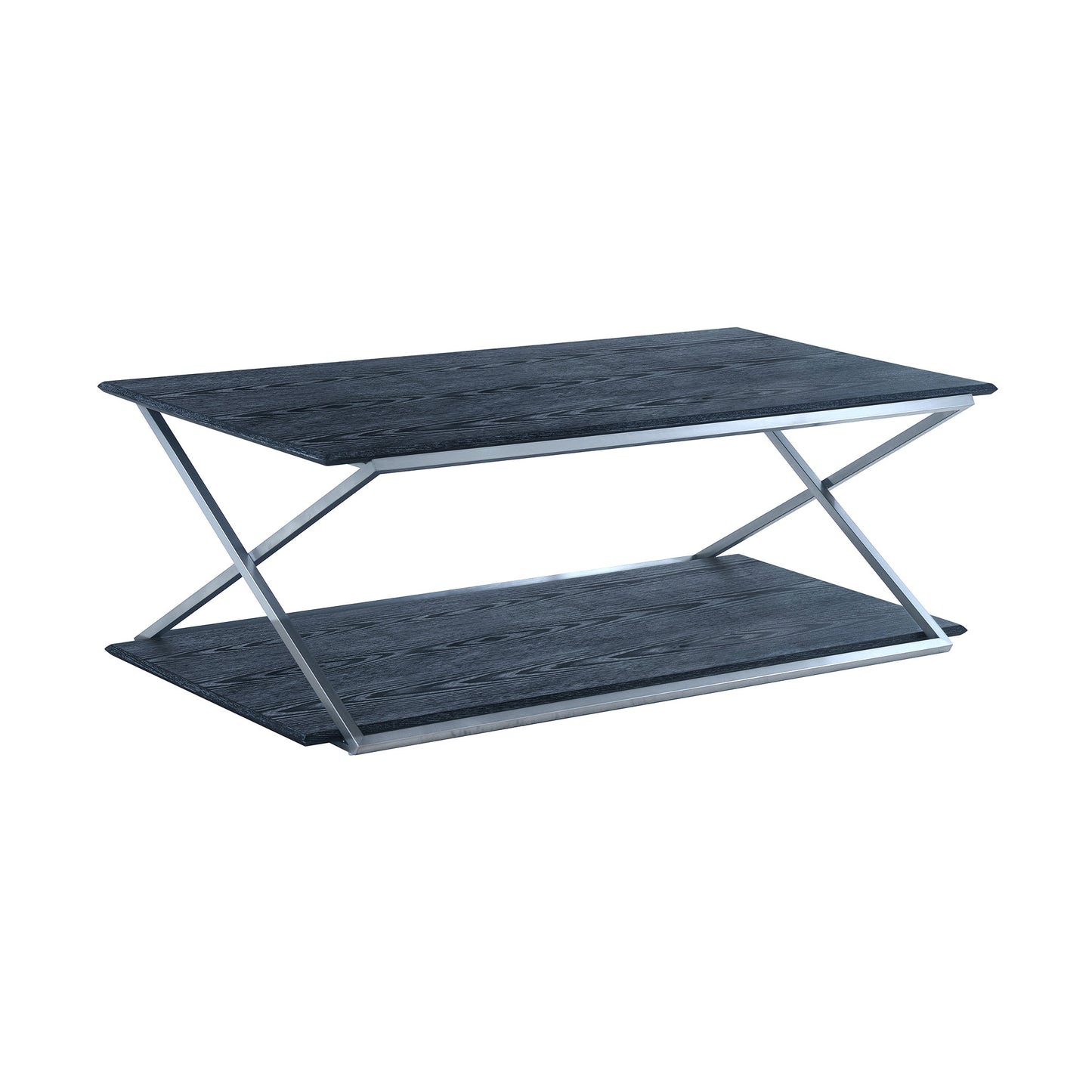 Black & Silver Stainless Steel Coffee Table