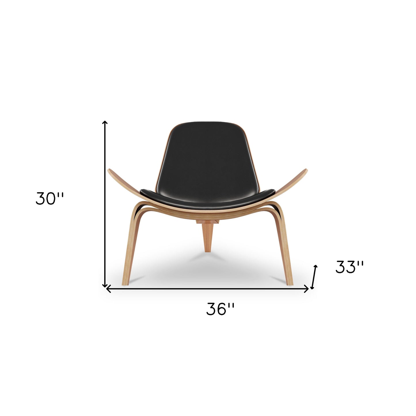 Black & Brown Genuine Leather Lounge Chair