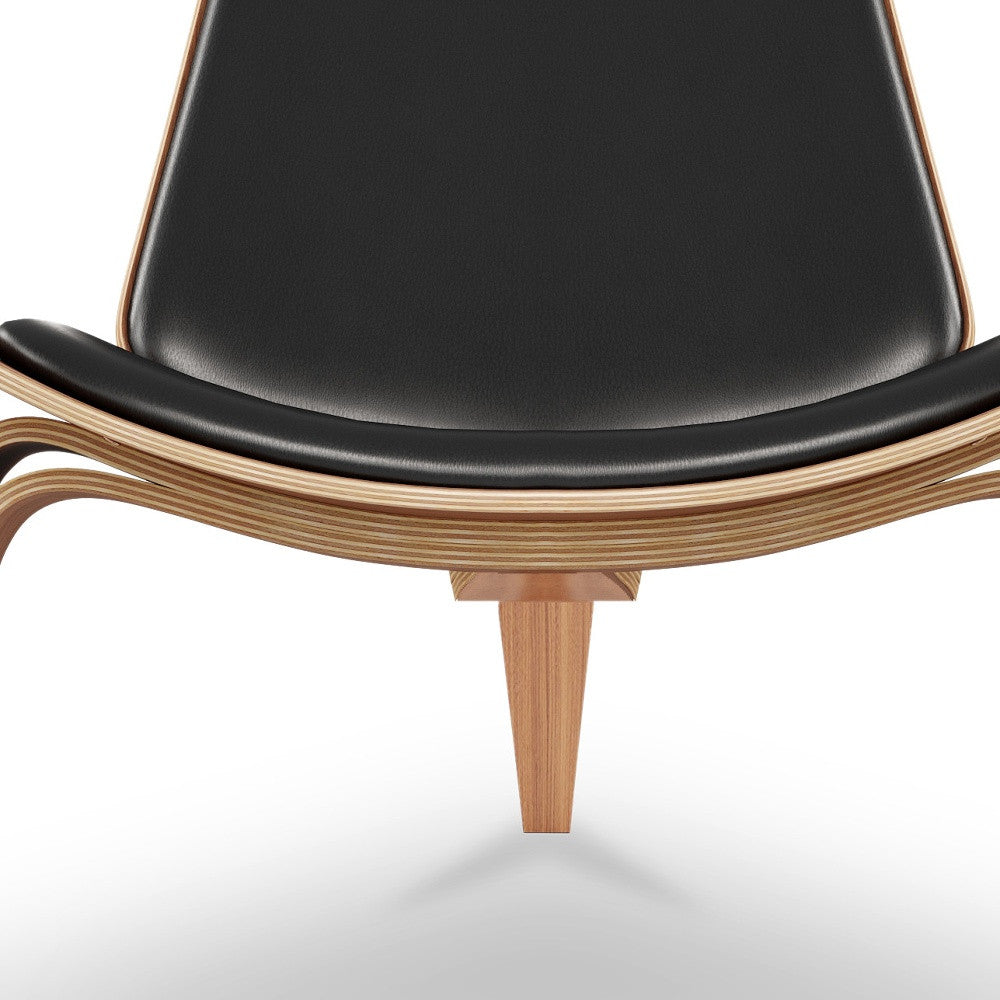 Black & Brown Genuine Leather Lounge Chair