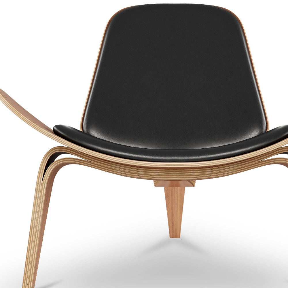 Black & Brown Genuine Leather Lounge Chair