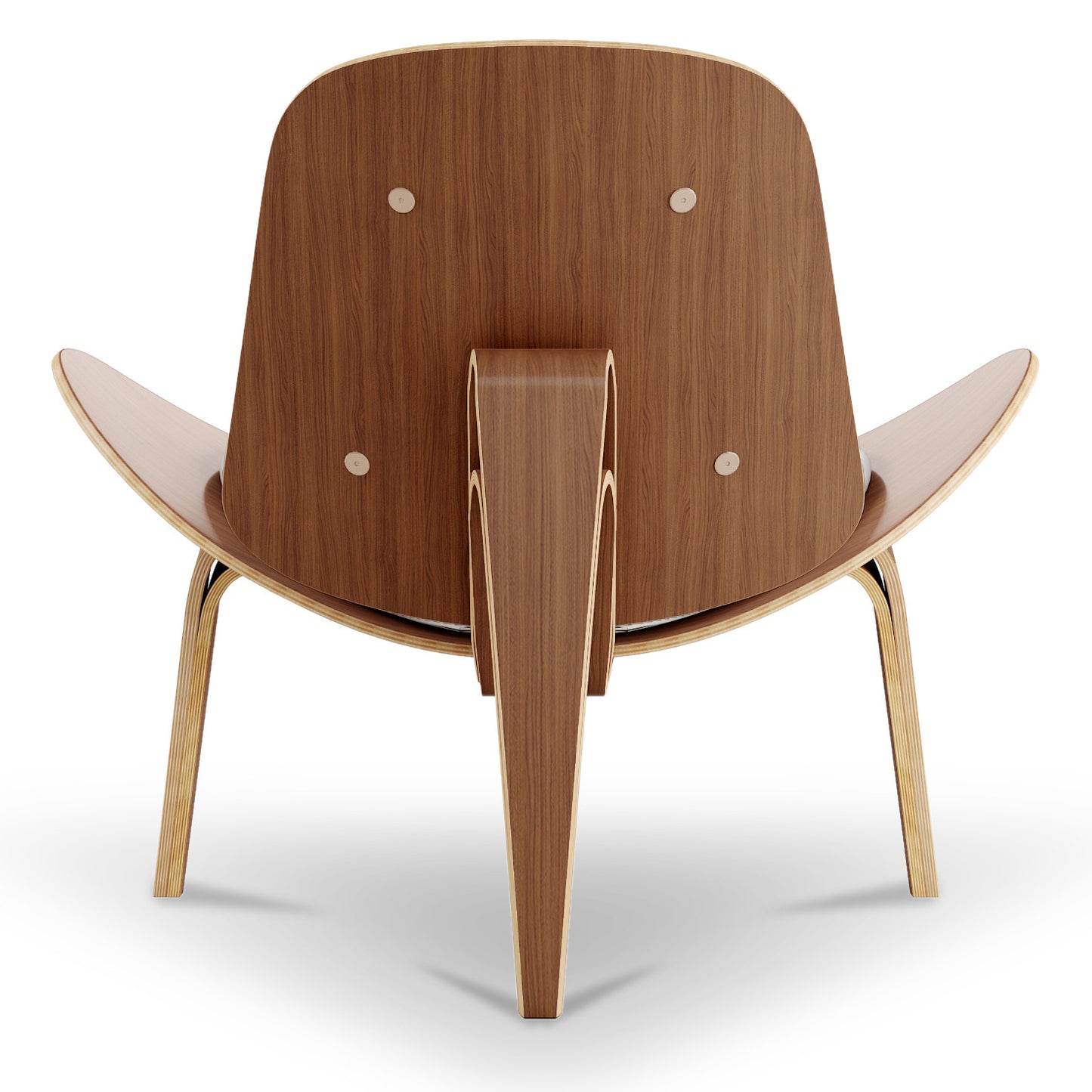 White & Brown Genuine Leather Lounge Chair