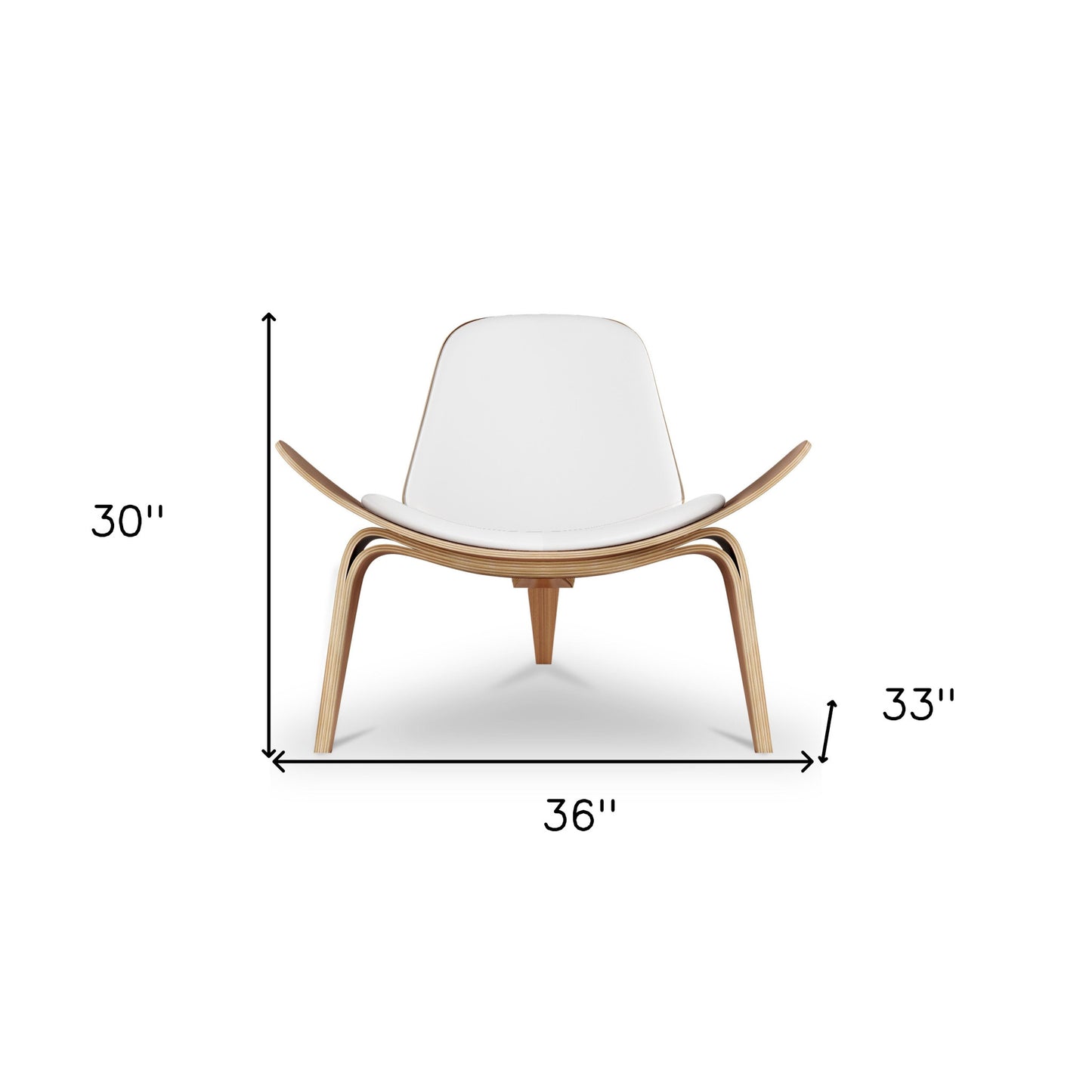 White & Brown Genuine Leather Lounge Chair