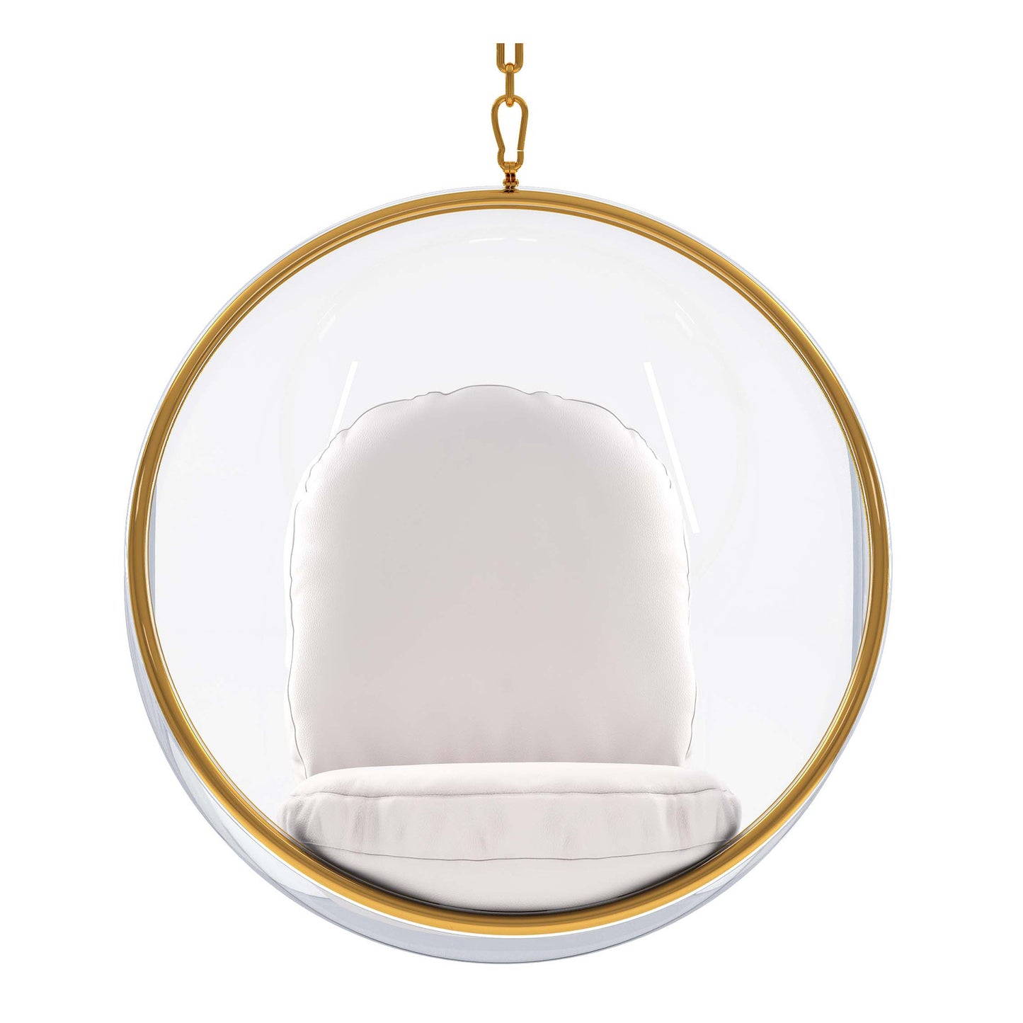 White Faux Leather Balloon Chair