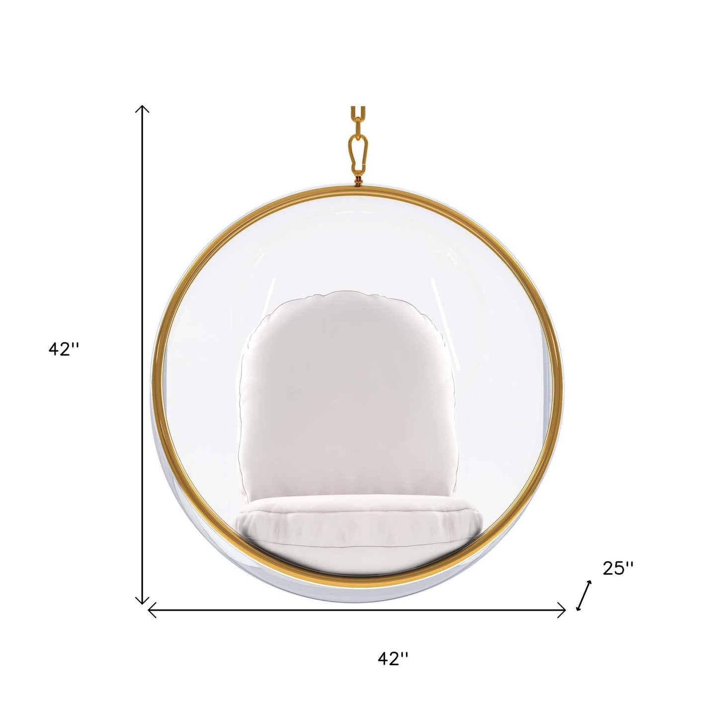 White Faux Leather Balloon Chair
