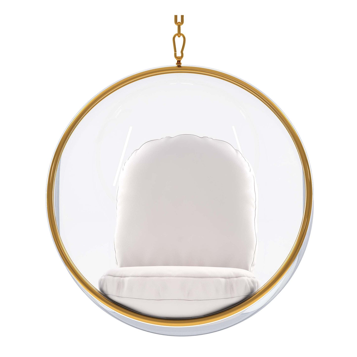 White Faux Leather Balloon Chair