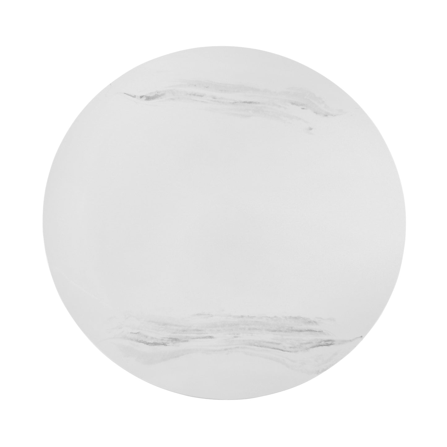 White & Black Genuine Marble & Metal Round Coffee Table