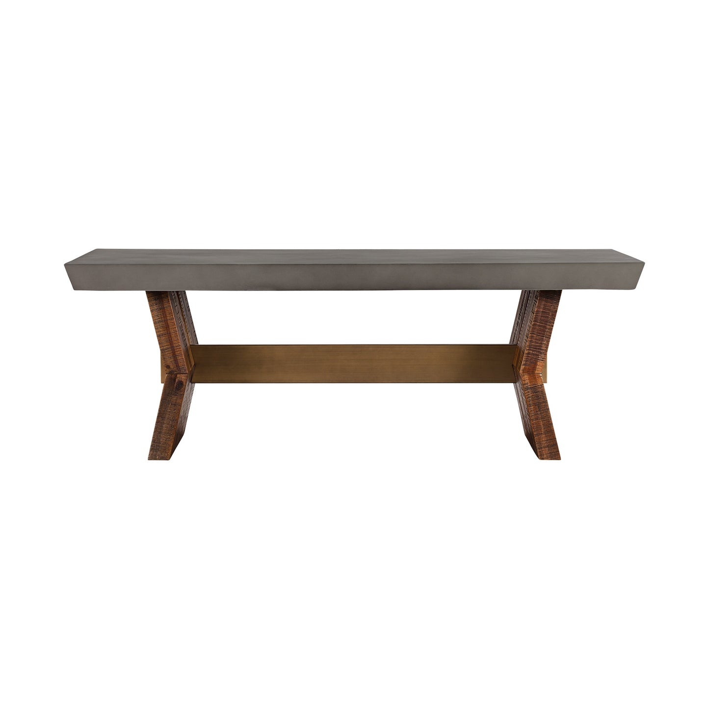Gray & Brown Concrete & Solid Wood Coffee Table