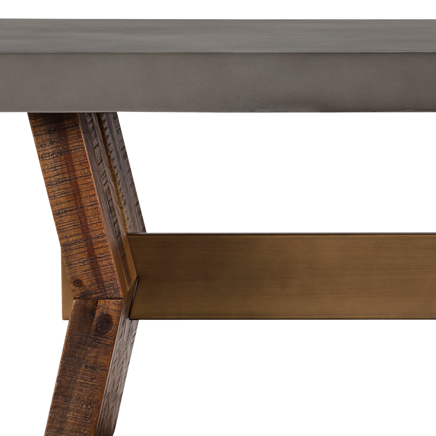 Gray & Brown Concrete & Solid Wood Coffee Table