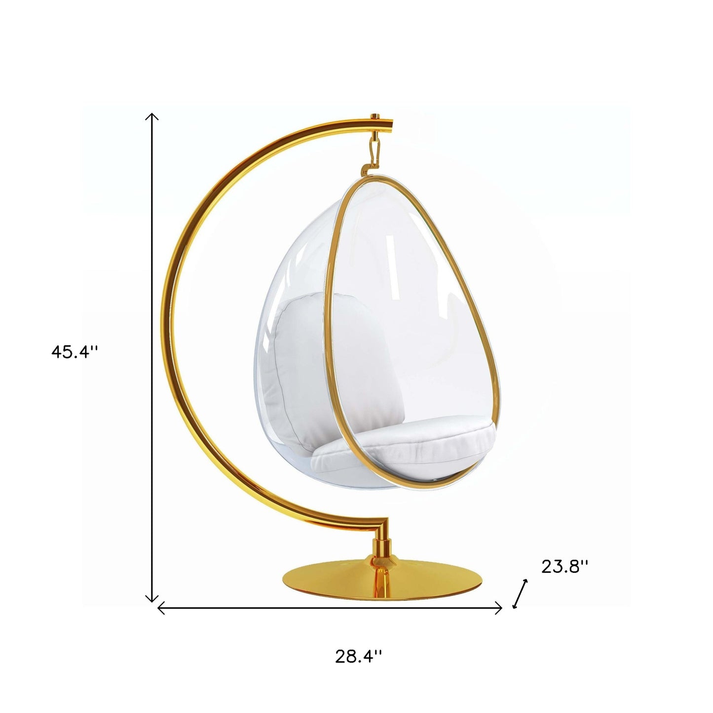 White & Gold Faux Leather Balloon Chair