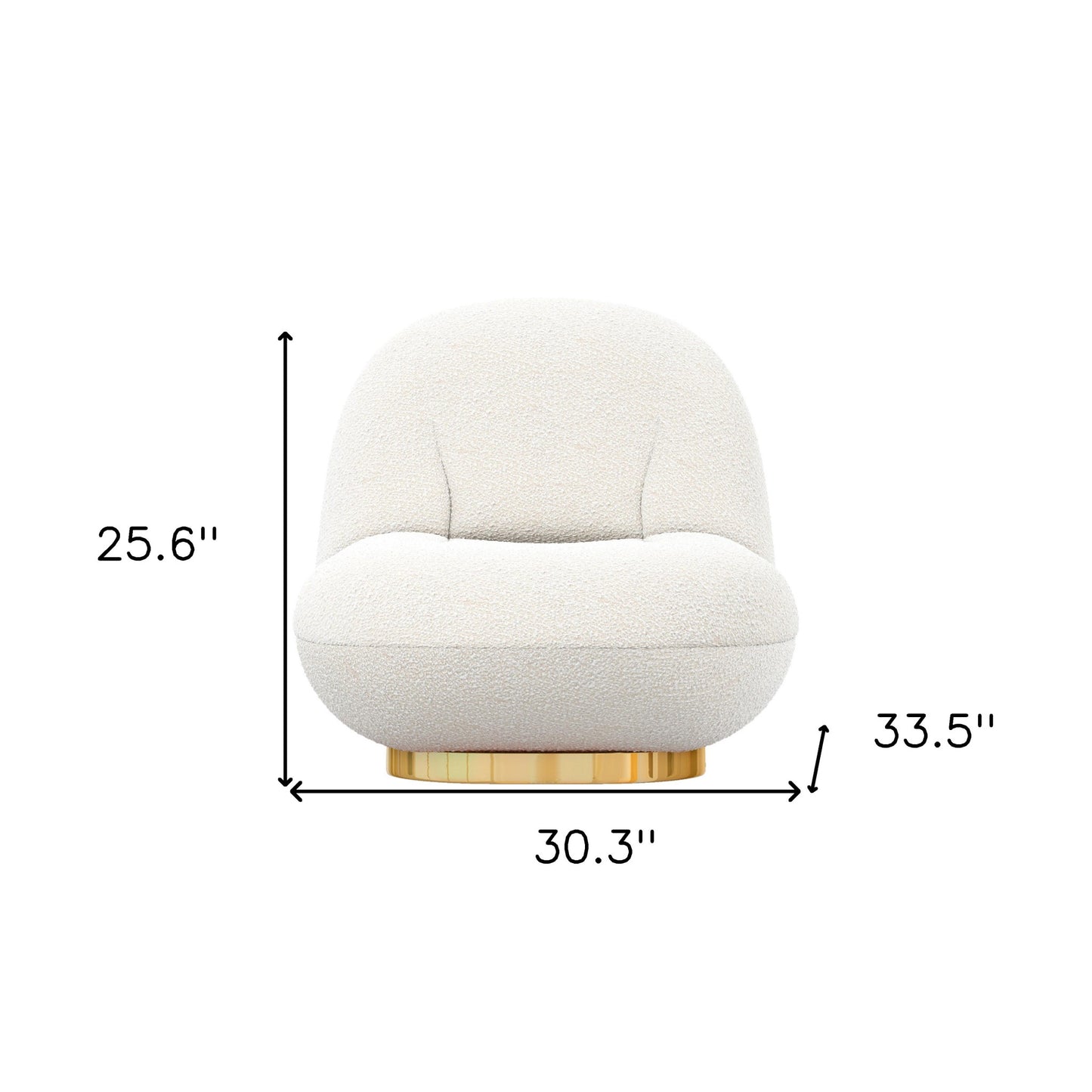 White & Gold Boucle Slipper Chair