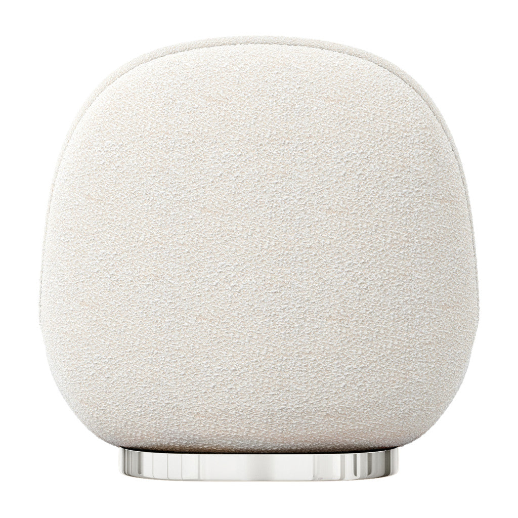 White & Silver Boucle Slipper Chair