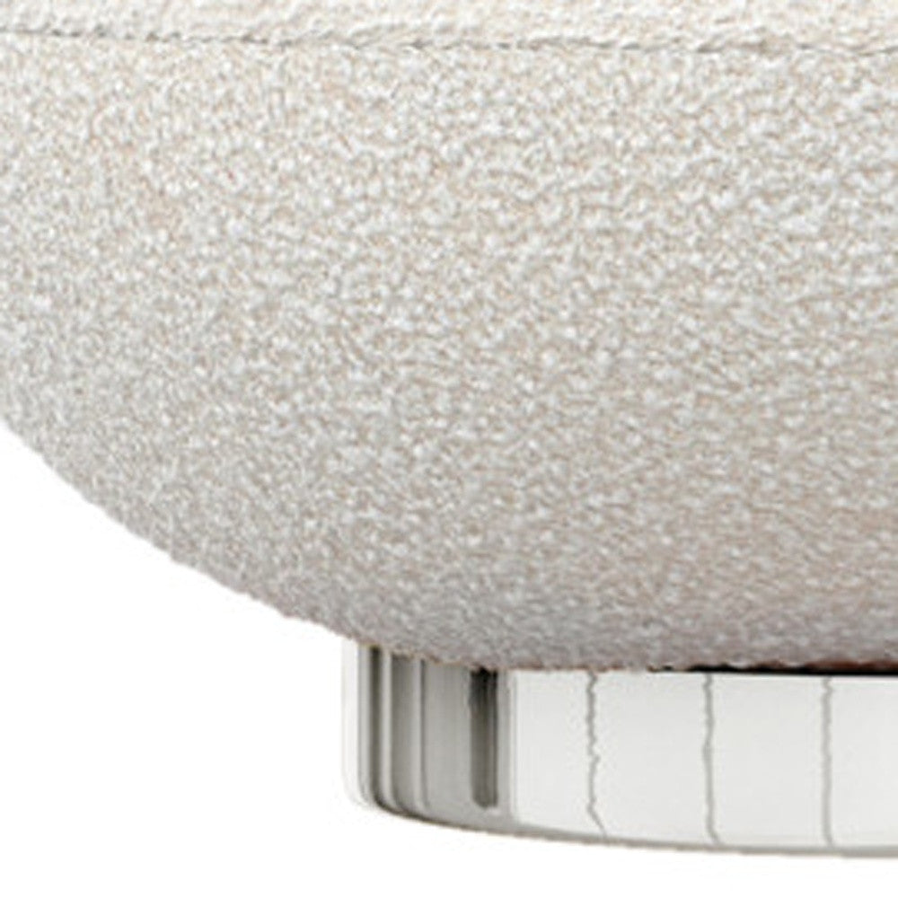 White & Silver Boucle Slipper Chair