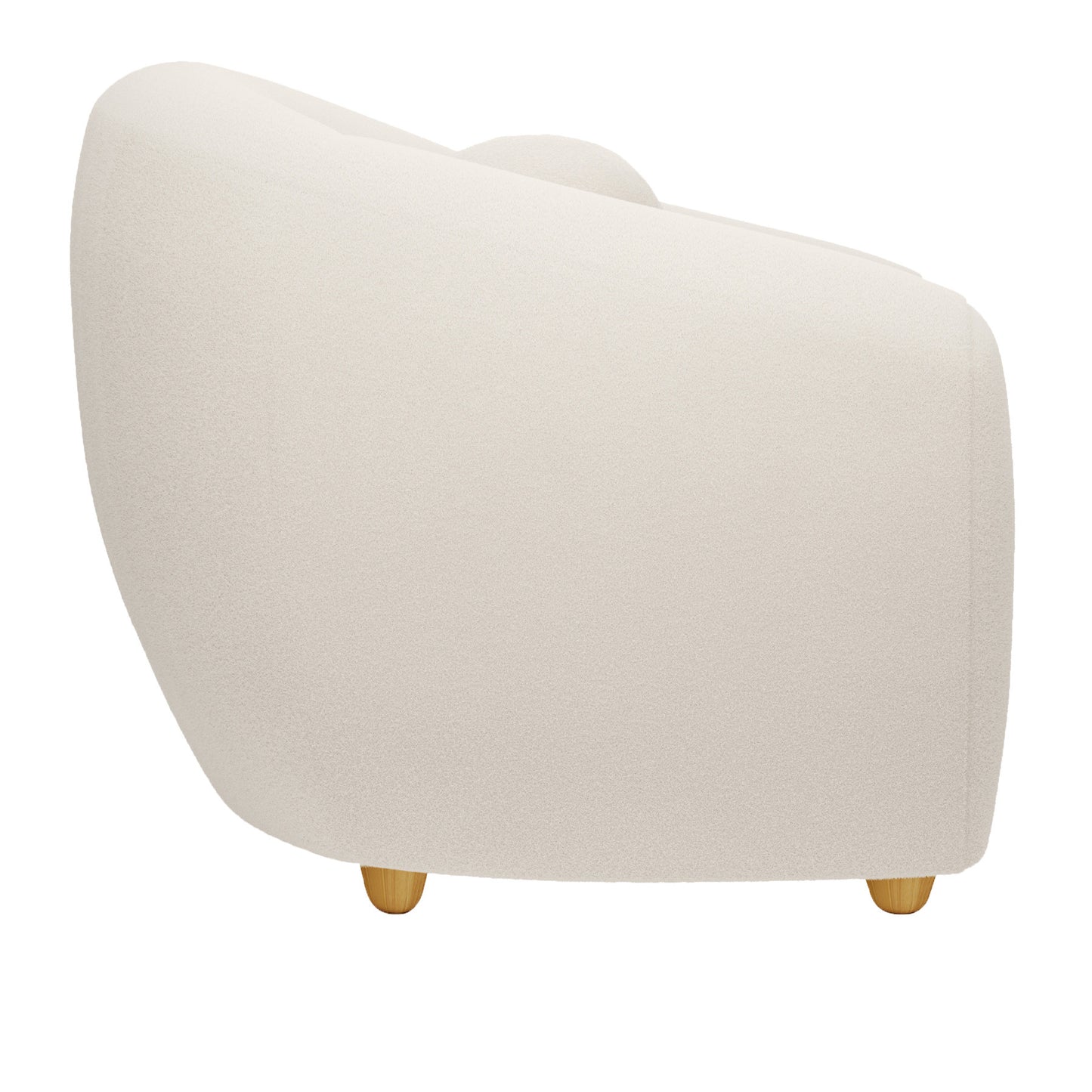 White & Natural Boucle Arm Chair