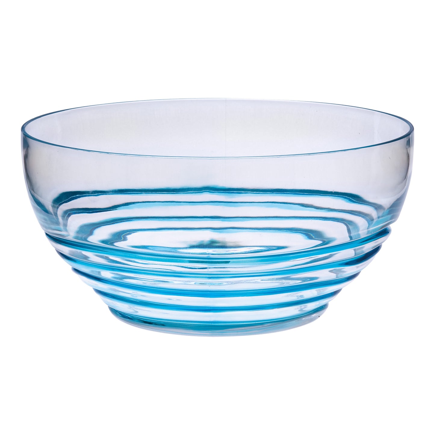Clear and Blue Swirl Acrylic Round Salad Bowl