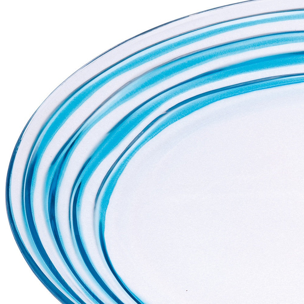 Blue 4-Piece Round Swirl Acrylic Set of 4 Salad Plate Set