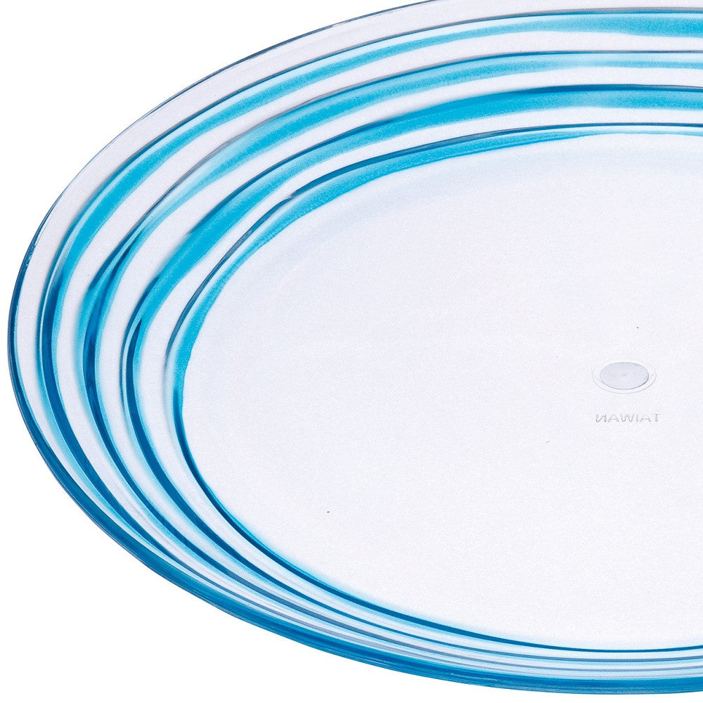 Blue 4-Piece Round Swirl Acrylic Set of 4 Salad Plate Set