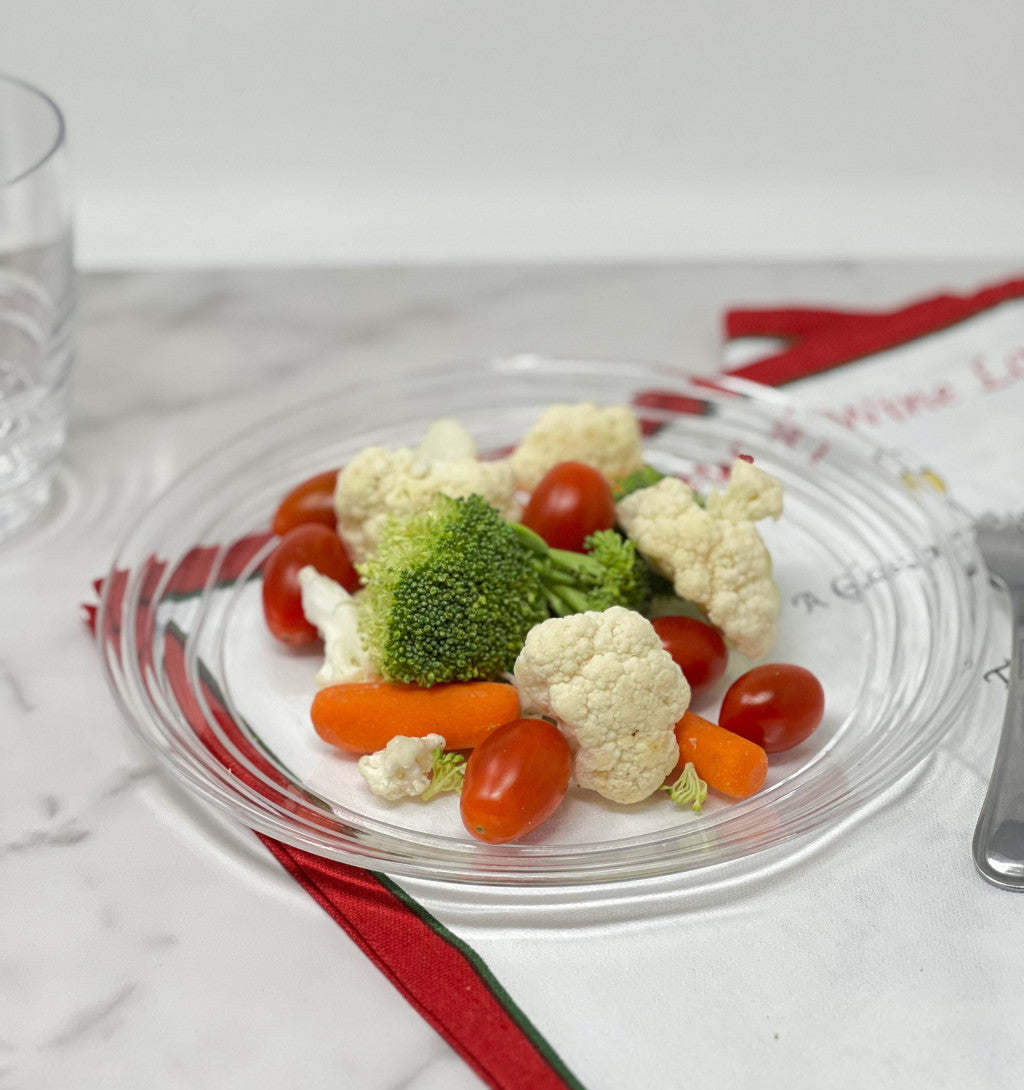 Clear 4-Piece Round Swirl Acrylic Set of 4 Salad Plate Set