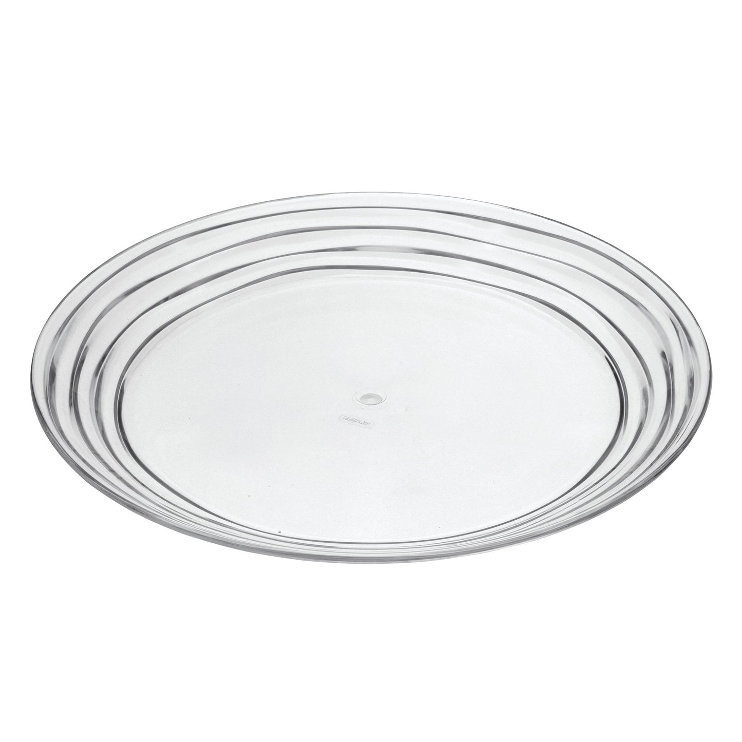 Clear 4-Piece Round Swirl Acrylic Set of 4 Dinner Plate Set