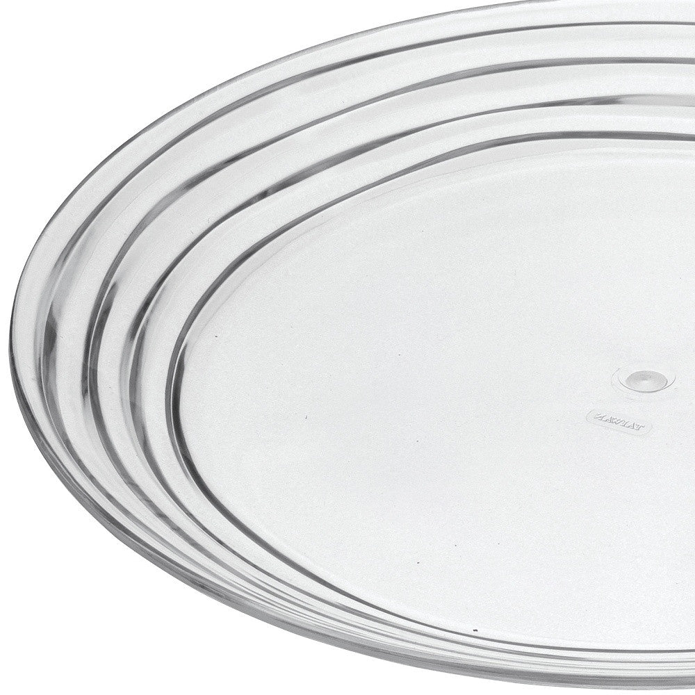 Clear 4-Piece Round Swirl Acrylic Set of 4 Dinner Plate Set