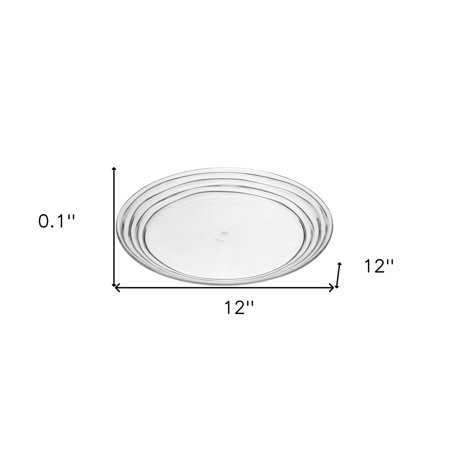 Clear 4-Piece Round Swirl Acrylic Set of 4 Dinner Plate Set