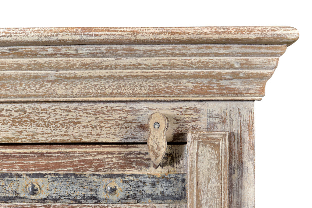 Distressed White Solid Wood Nightstand